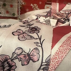 Floral Pink and White Scarf